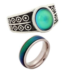 2 Interested Kids Adults Color Change Mood Rings China Retail Ring Jewelry RS007 RSA Set246V
