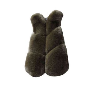 Faux Fur Płaszcz kamizelka damska kurtka zimowa w kamizelce rodzina pasująca do strojów matka dla dzieci dziewczęta odzież damska płaszcz zimowy T220810