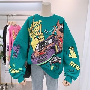 HARAJUKU Streetwear Womens Anime Bluza Jesienna moda w stylu koreańskich bluzy pulloverów długie rękawy szalone ubrania 220811