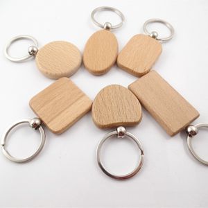 Wooden Keychain Carving DIY Keychains Festive Round shape keychain Pendant Bank Key Ring Creative Buckle