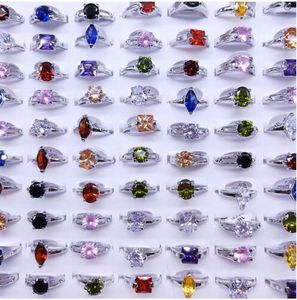 Band Rings Jewelry Women Ring Colorf Zircon Stone Stainless Steel Bands Fashion Party Gifts Drop D Dhvwr
