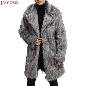 Gri Kürk Ceket Erkek toptan satış-Jaycosin pc Mens Moda Kat M xl Kış Sıcak Kalın Ceket Fazla Gizli Ceket Sahte Kürk Parka Daha Kalın Giyim Gri HARDIGAN Z112322J