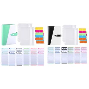 Present Wrap Binder Cover Set med A6 fickor kostnadsbudgetblad klisterm￤rke f￶r pengar sparar kontant kuvert systemgift