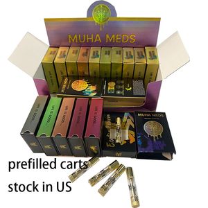 30x E-Cigarettes rechargées Muha meds atomiseurs avec emballage 1.0ml cartouche de vape complète chariots de bobine en céramique kits de démarrage de vaporisateur d'huile épaisse expédiés depuis les États-Unis