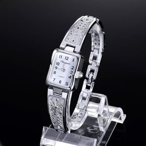 Orologio da donna all'ingrosso 100 pezzi / set orologio da polso al quarzo elegante di lusso vintage moda rettangolo intagliato modelli braccialetto Relojes