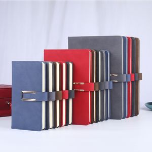 A5 B5 Journal Notebook PU Leather Cover Notepads Magnetic Closure Diary Office Work Business Notepad