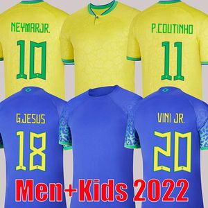 2022 fotbollströja Camiseta de futbol PAQUETA BRAZILS NERE COUTINHO fotbollströja JESUS MARCELO PELE CASEMIRO brasil 22 23 maillots fotboll män och barn SET