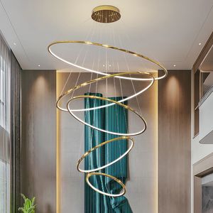 Loft Apartment Villa Hollow Living Room Pendant Lamps Duplex Building High-rise Chandelier Middle Floor Modern Home Decor Lights