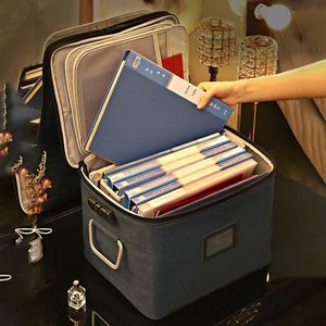 Storage Bags Large Capacity Document Organizer Bag With Lock Portable Card Travel Box For Important File Multi-Function CaseStorage