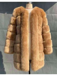 Zadorin Winter Nowy długi futrzany futra kurtki płaszcza Kobiety grube ciepłe puszyste fux futra przyczynowa impreza stracie streetwear T220810
