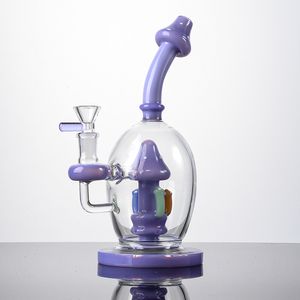 Unique Mushroom Hookahs Glass Bong Showerhead Perc Percolator Bongs Ball Style Oil Dab Rig Wax Rigs Water Smoking Pipes 6 Colors Available