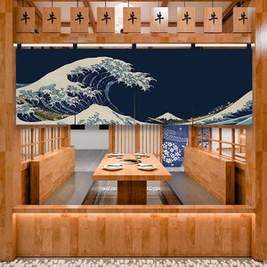 Curtain & Drapes Japanese-style Door Ocean Wave Pattern Head Restaurant Bar Horizontal Table Partition CurtainCurtain