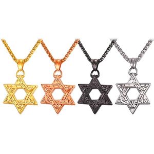 Подвесные ожерелья Collare Magen David Star Pendants Gold/Rose Gold/Black Color из нержавеющей стали израильское еврейское ожерелье женщины мужчины P204pe