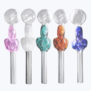 Beauty Glass Oil Burner Pipes Filter Recycle Mini Hand Pipe Spoon Burners Bubble Colors Smoking Tool