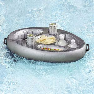 Inflatable Swimming Pool Float Beer Table Cooler Bar Tray Swimming Mattress Water Food Drink Holder Accessories