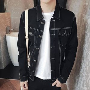 Herrjackor TG6316 Partihandel 2022 Jean Jacket Black Cloth of Cultivate One's Morality Coat Han Edition