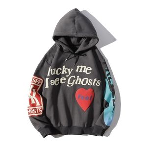 Graffiti Letter Foam Plus Velvet Sweetshirts Homens e mulheres Harajuku L￣o de l￣ de grandes dimens￵es Hip Hop Stranger Things Hooded Hoody 220811