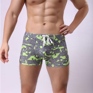 Sungas de Praia Homens 2022 Sexy Gay Men Swimwear Camouflage Swimming Swim Sworn Shorts Baixa de banho baixa