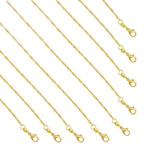 45 cm kedjehalsband 14k guldpläterade halsband för kvinnliga smycken