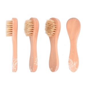 Face Cleansing Brush for Facial Exfoliation Natural Bristles Exfoliating Face Brushes for Dry Brushing and Scrubbing with Wooden Handle DH9877