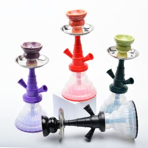 2022 akrylhoppningstillbehör litet dubbel rör akryl färdig full set hookah shisha