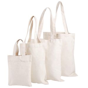 Sublimação Tote bolsas de sacolas em branco Totas de algodão com alça de alça de compras laváveis ​​para mulheres para mulheres meio branqueado de cor