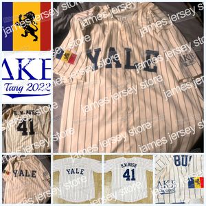 2022 Yale University Baseball Jersey 100% ricamo a doppia cucitura Vintage di alta qualità Uomo Donna Youth Maglie da baseball personalizzate