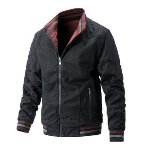 Aiopeson maschile maschile giacca a doppia giacca a corda di colore per casual lavatela sottile maschio sottili cappotti autunnali per uomo abbigliamento 220818