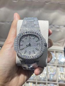 Lüks Saatler Erkek Saat Designer Saatler Yüksek Kaliteli Hareket Saatleri Erkekler Moissanite Saat Izgar Out Saat Diamond Watch Montre Otomatik Mekanik Saat 086