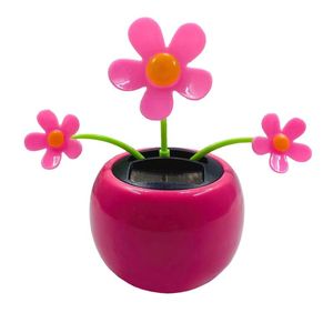 Decorazioni interne Alimentato ad energia solare Danzante Fiore Bambola Auto Ufficio Decorazione della scrivania Divertenti giocattoli elettrici per bambini Ornamenti regalo di NataleInterno D