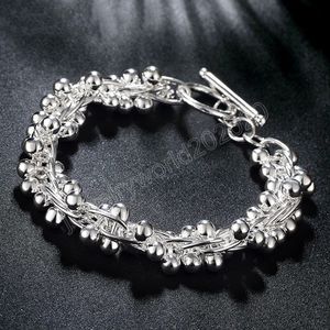 925 Sterling Silber Traubenperlen Kugelförmiges Armband für Frauen Hochzeit Verlobungsfeier Schmuck