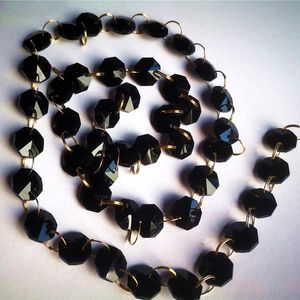 Chandelier Crystal Top Quality 10m/lot Black Color K9 Octagon Beads Garland Strands Parts Diy Curtain Wedding DecorationChandelier
