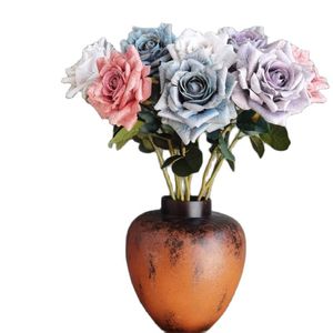 Один из искусственных цветочных стержней керлинг Роза Принт роза для свадебного дома декоративные искусственные цветы