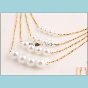 Pendant Necklaces Pendants For Women Korean Turkish Jewlery 18K Gold Plated Chain Long Charms Chains Pearl Drop Delivery 20 Bdejewelry Dhjco