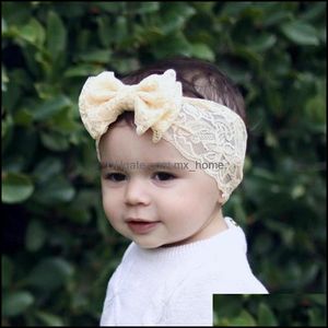 Akcesoria do włosów 15638 Koronki Baby Lace HEADS Girls Braided Childrens Soft Bowknot Head Wrap Elastyczne opaski na głowę upuszczenie Deli Mxhome Dh8ox