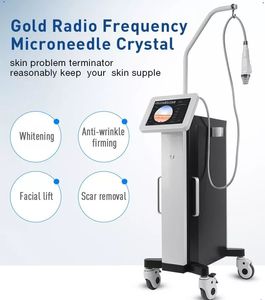 Gold RF Microneedle NanoneEdle Skin åtdragning Professionell ansiktsbränning Borttagning Acne Treating ärr Borttagning Sträckmärken Radiofrekvens Skönhetsutrustning