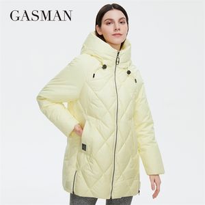 GASMAN Winter down jacket collection Fashion Solid Stand up collar Women Coat Elegance Hooded Women s jackets 8198 220818