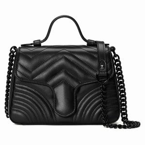 Mini bolsa de bolsa de bolsa feminina Bolsa de ombro preto Quilted em forma de linho de linho de algodão em forma de V Strap 702563