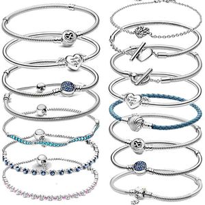 Tasarımcı Kırmızı Bahar 925 Sterling Gümüş Cazibe Bilezik Orijinal Daisy Çiçek Namlu Toka Yılan Zinciri Kayan Bangle Kadın Mücevherleri