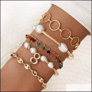 Цепочка звена Bohemian Gold Tassel Bracelets наборы для женских ювелирных изделий для рук браслет наборы сдачи 2021 Carshop2006 DHDR3