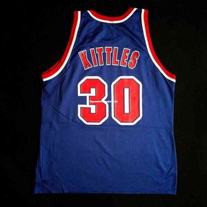 100% Stitched Kerry Kittles #30 Champion Sewn Jersey jason kidd Mens Blue Vest Size XS-6XL Stitched basketball Jerseys Ncaa