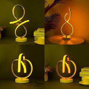 Night Lights Creative LED Table Lamp Modern Bedside Spiral Light Indoor Decorative Lighting Fixture With US AdapterNight