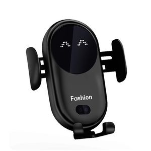 S11 Ny anlände 15W laddare Auto Sensor Infrared Air Vent Mount Holder Qi Electric Smart Car Wireless Charger Telefonhållare