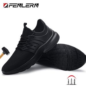 Fenlern Waterproof Safety Shoes Men Slip On Lightweight de acero ancho Women S3 Anti-Smash Work Sneakers Boots 220817
