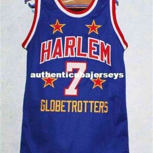 Billig #7 Zu große Harlem Globetrotter Basketball Trikot Blau Stickerei