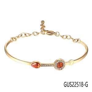 Designer Gold Furit Design Rose Silver Bangle Bracelet Fashion Women Jewelry Gift Chain Gus22518