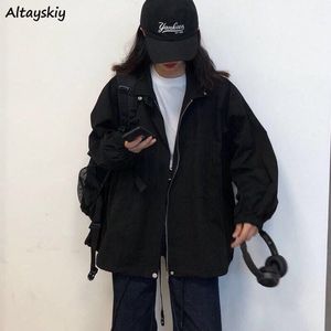 Jackor kvinnor streetwear harajuku kläder fast färg trendig unisex lykta hylsa utkläder dagligen vänd ned krage safari stil 220818