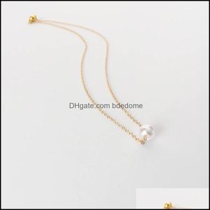 Подвесные ожерелья плавающие жемчужные ожерелья изящный единственный простые ежедневные ожерелья подружка невесты