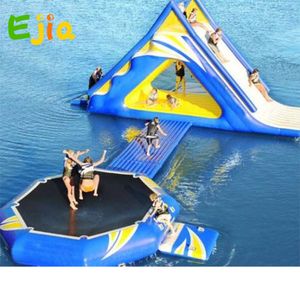 ПВХ надувные плавучие водные слайд -слайд -игра в коммерческие игры с батутом Sea Ploing Park