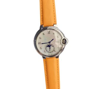 Mode Women's Watch 36mm Quartz Movement 316 Rostfritt st￥lfodral L￤derb￤lte Sapphire Mirror Sun Moon Star Life Waterproof Luxury Watches Montre Homme